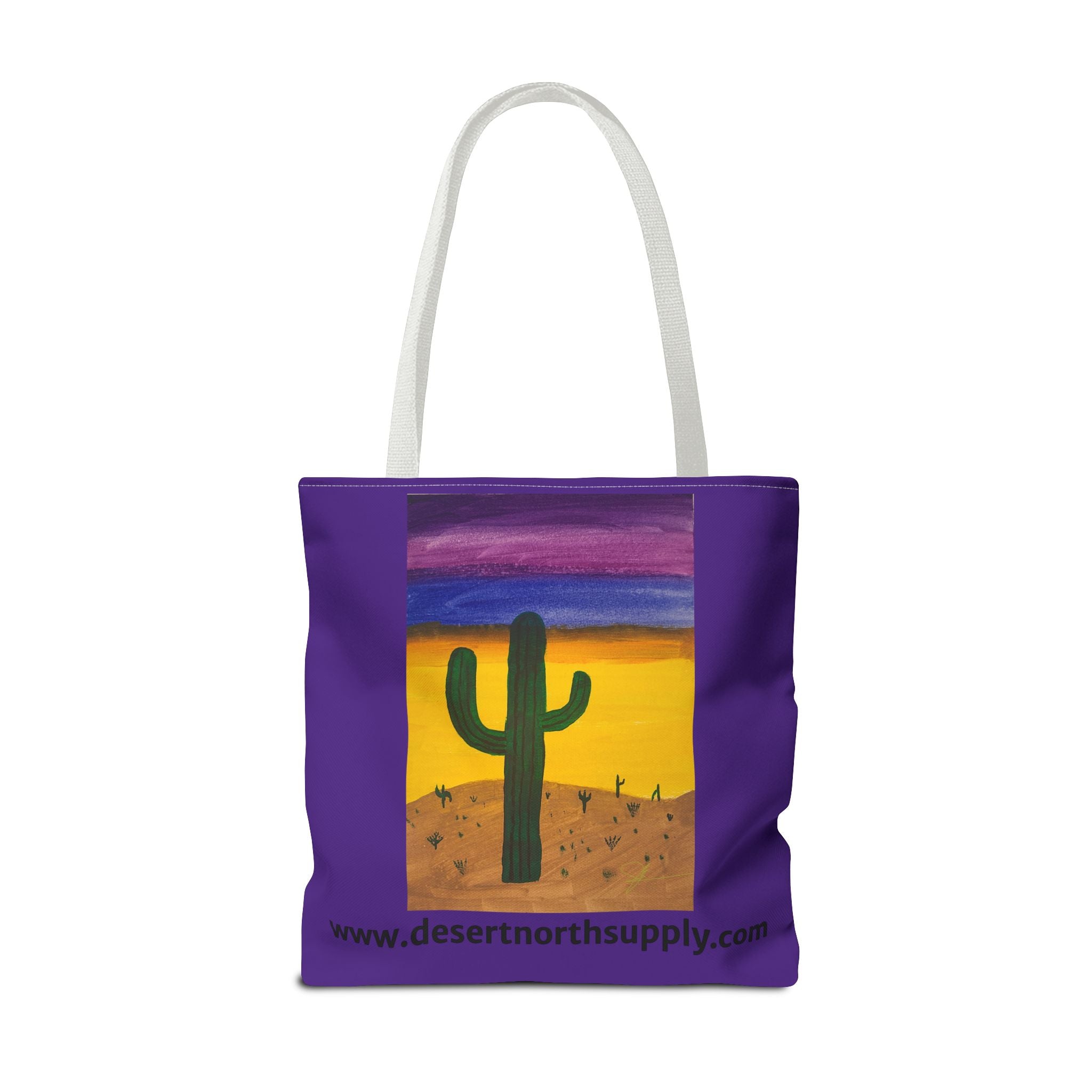 Desert Saguaro Cactus Canvas Tote Bag — "Alone" by John Ganger