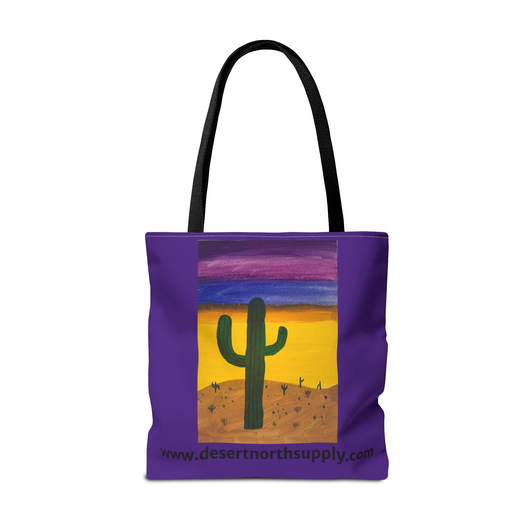 Desert Saguaro Cactus Canvas Tote Bag — "Alone" by John Ganger