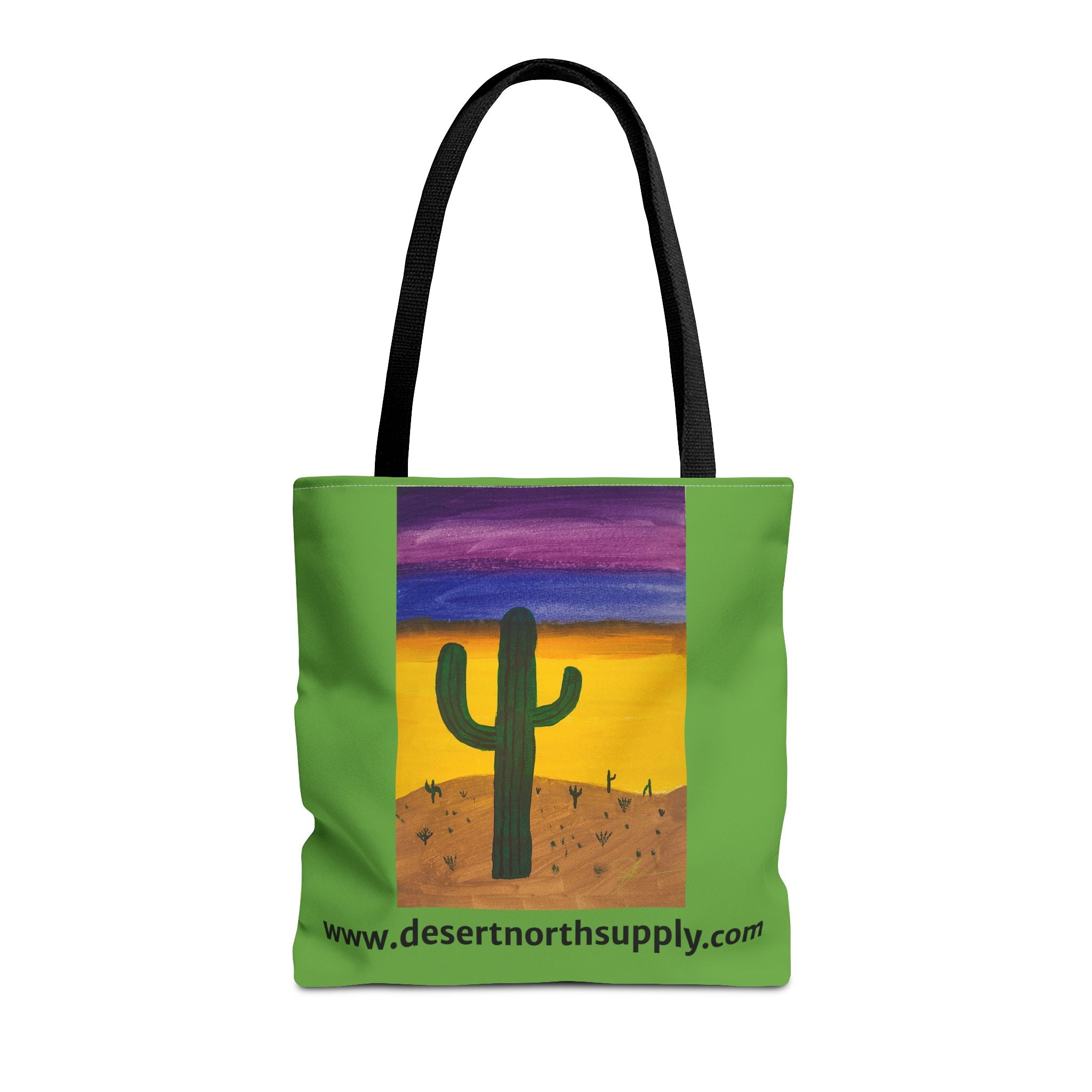 Desert Saguaro Cactus Canvas Tote Bag — "Alone" by John Ganger