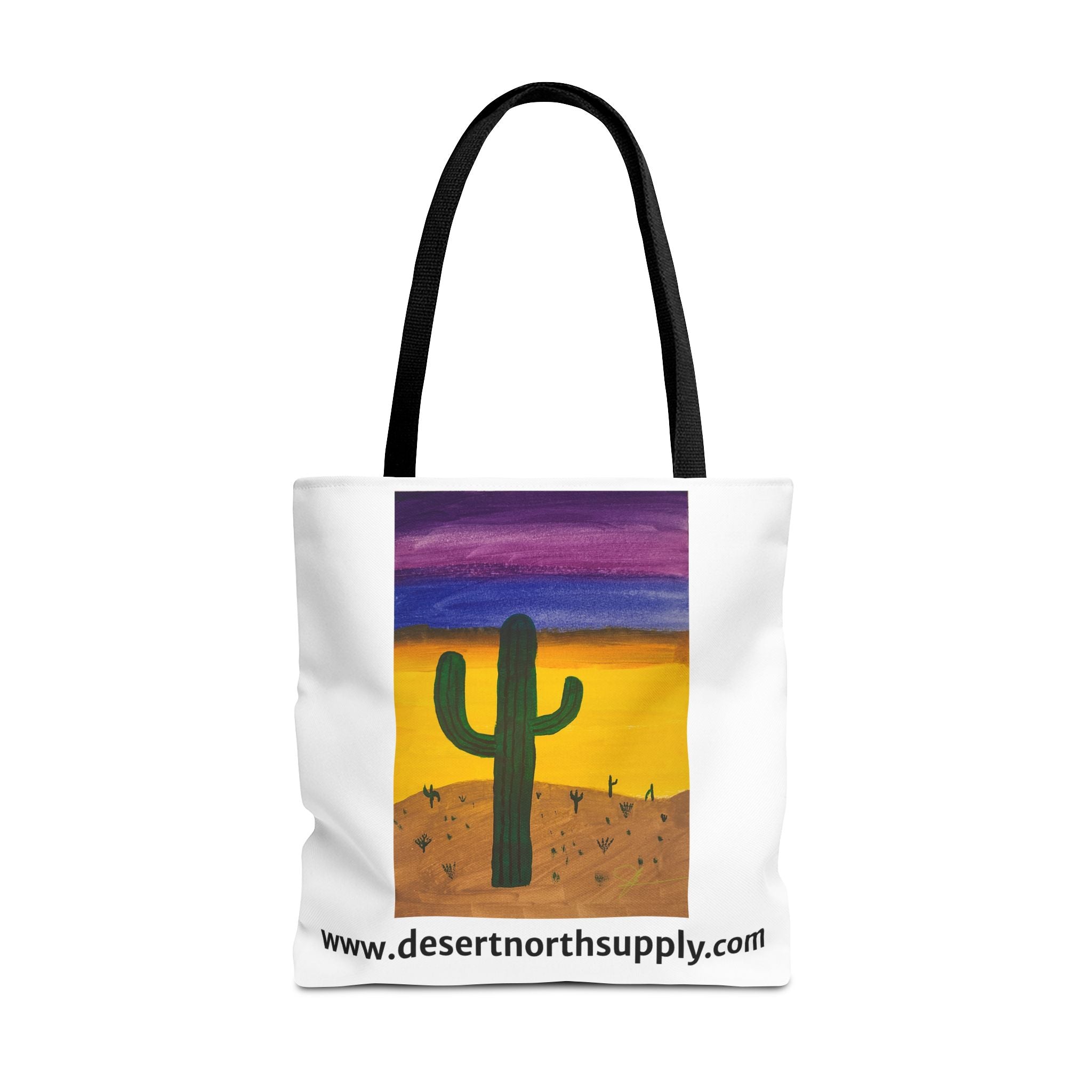 Desert Saguaro Cactus Canvas Tote Bag — "Alone" by John Ganger