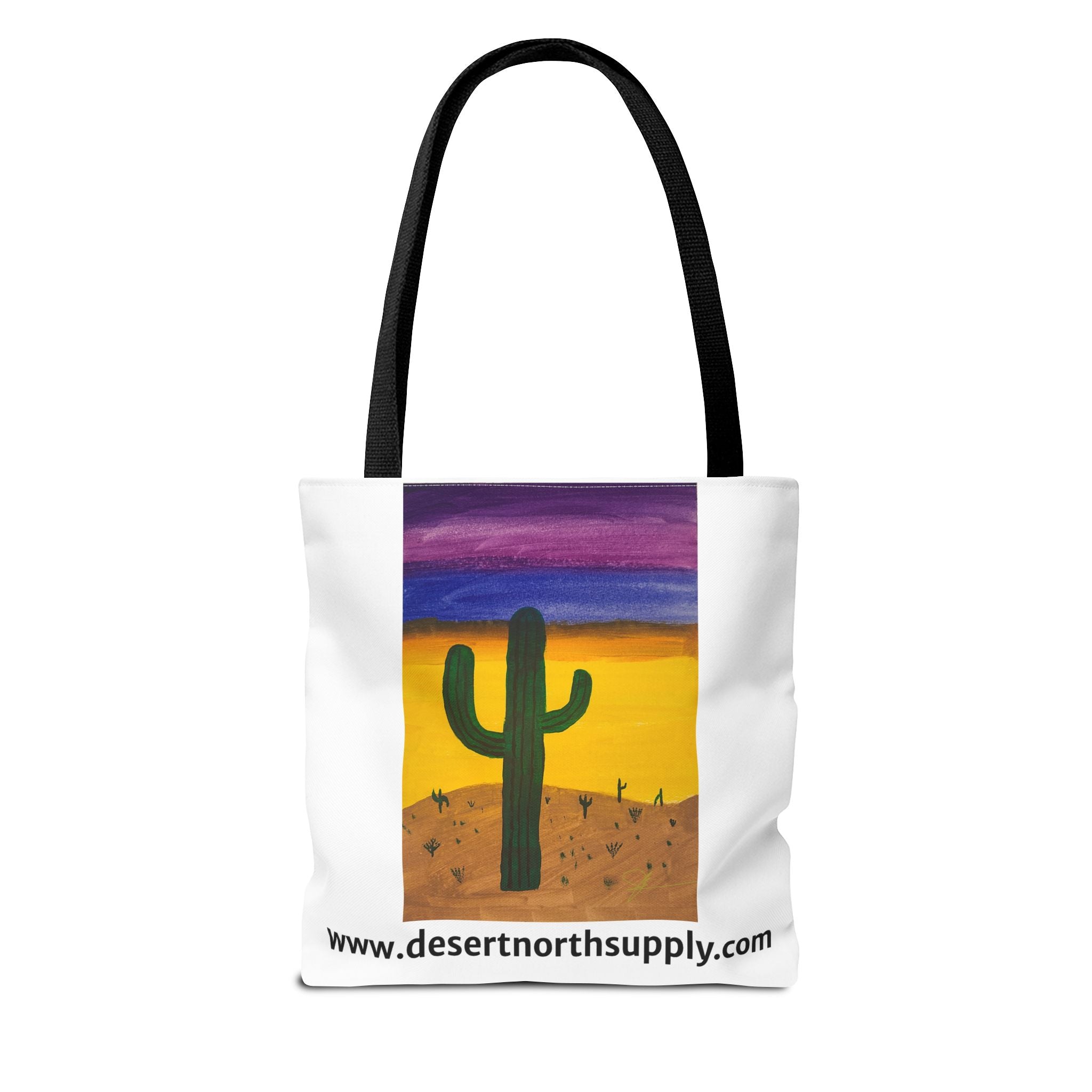 Desert Saguaro Cactus Canvas Tote Bag — "Alone" by John Ganger