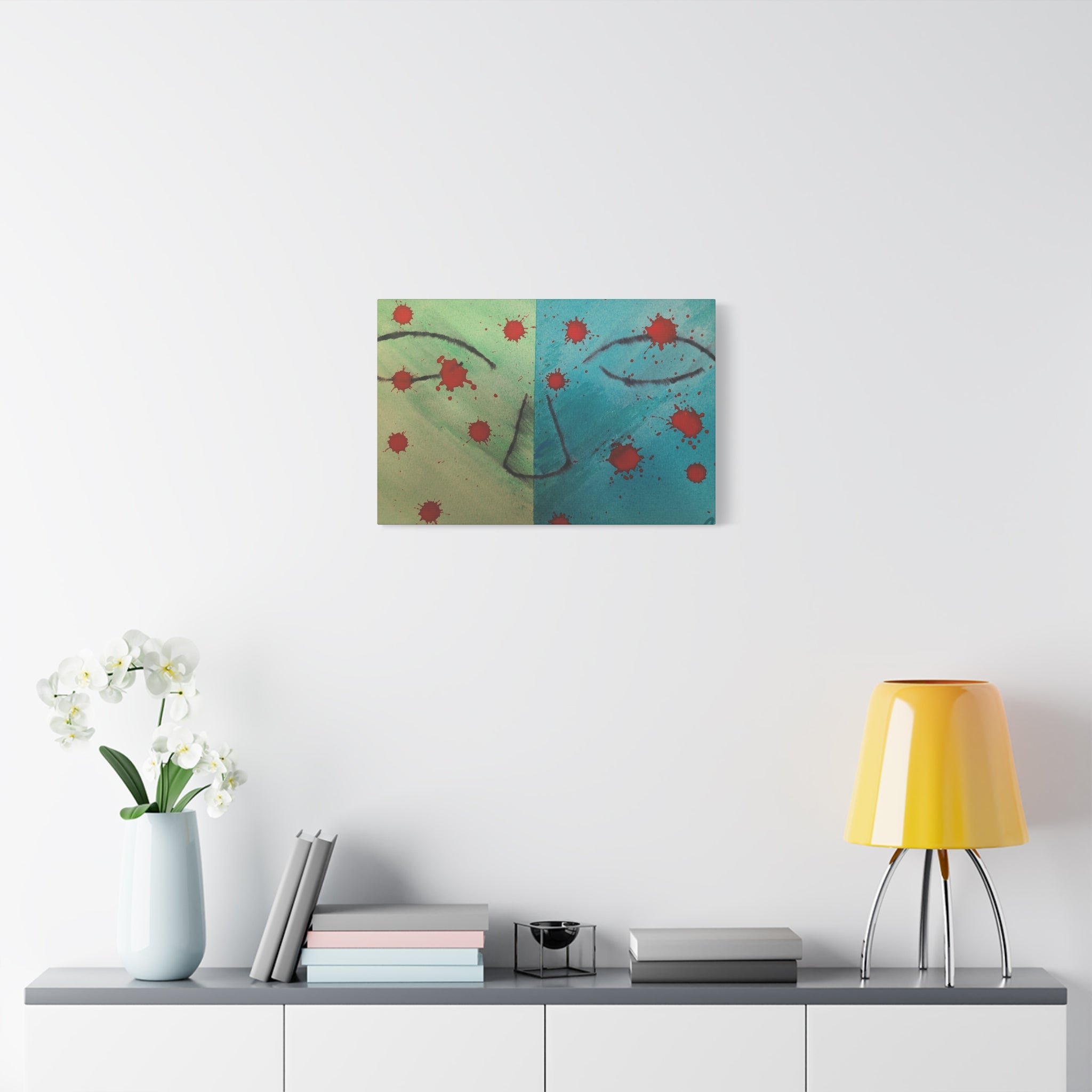 Abstract Split-Face Canvas Art - "Thoughts" Original Art by John Ganger