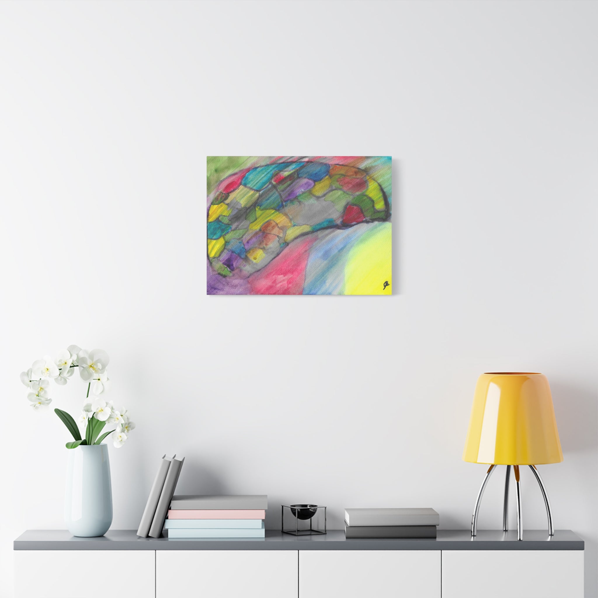 The Infection Spreads - Abstract Trauma Brain Watercolor - Canvas Wall Art