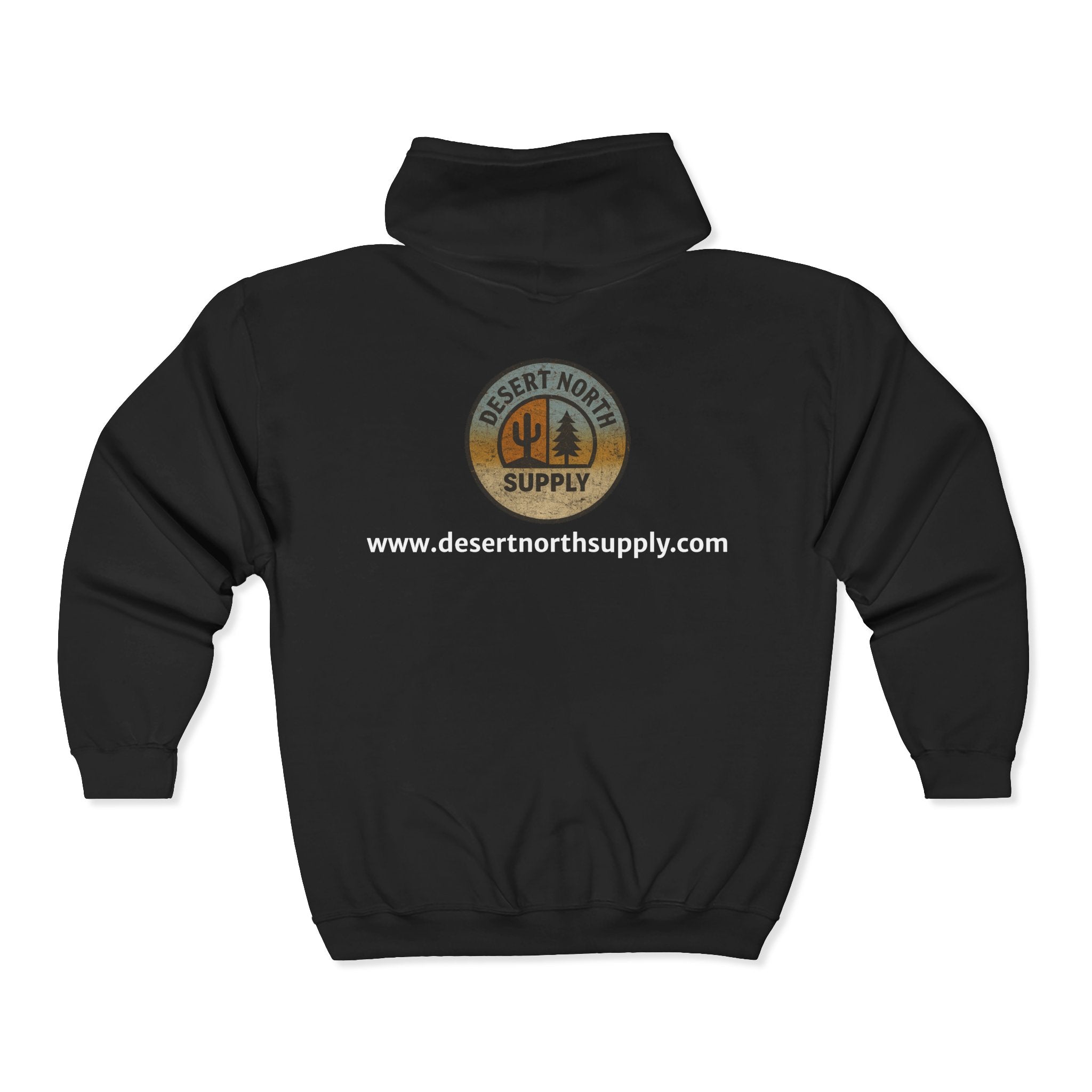 Desert North Supply Logo Zip Hoodie - Outdoor Adventure Full-Zip Sweatshirt