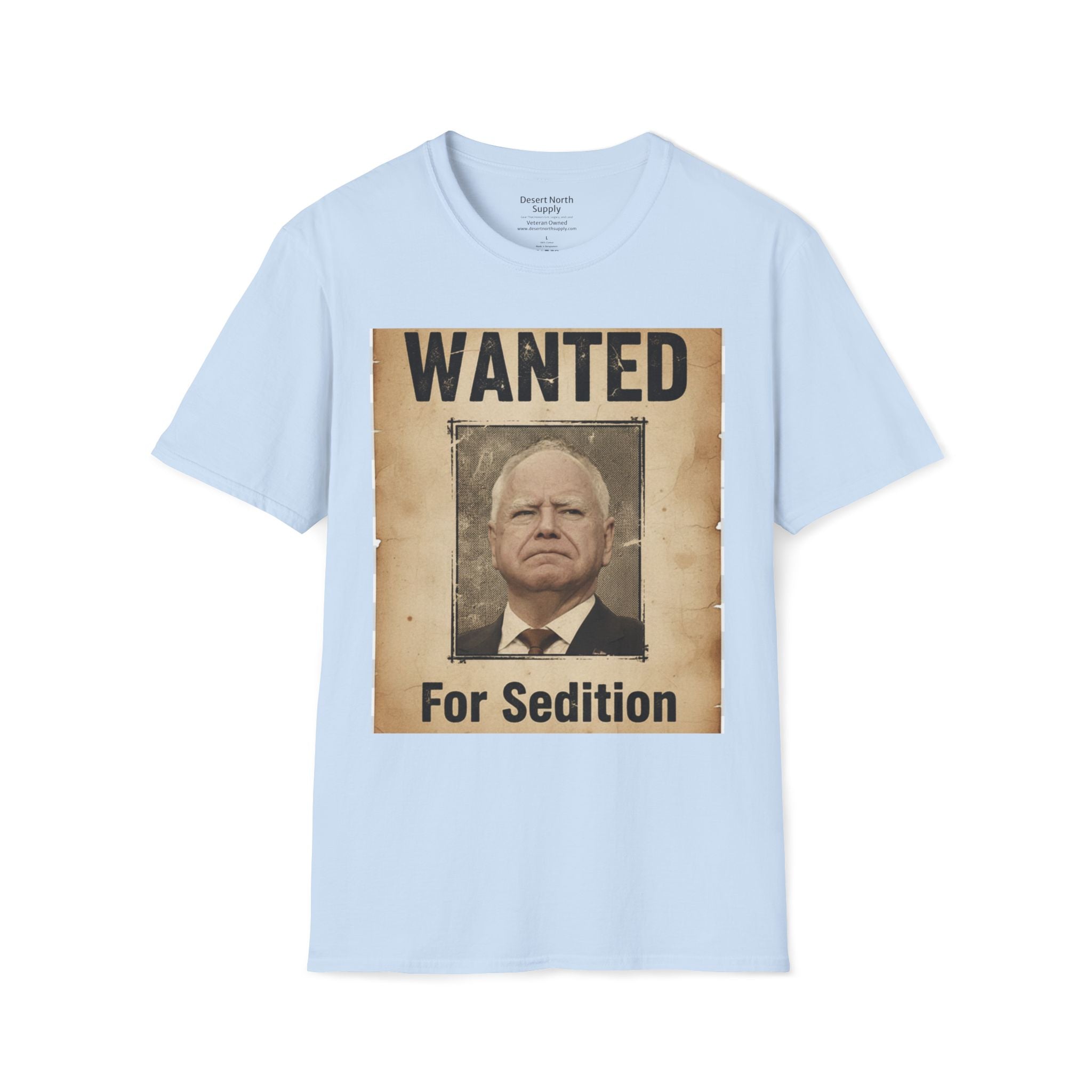 Wanted Poster T‑Shirt — "WANTED For Sedition" Vintage Political Design