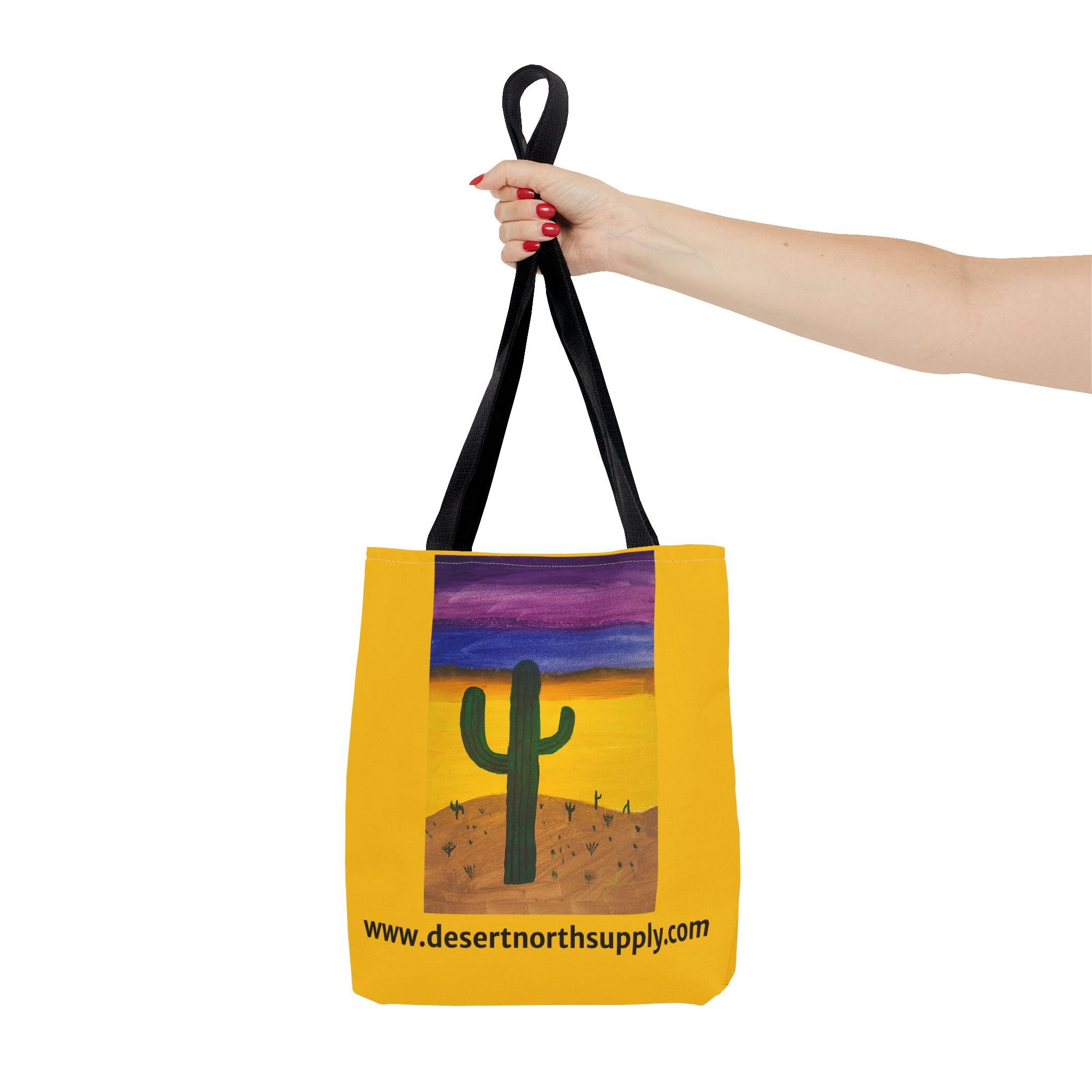 Desert Saguaro Cactus Canvas Tote Bag — "Alone" by John Ganger