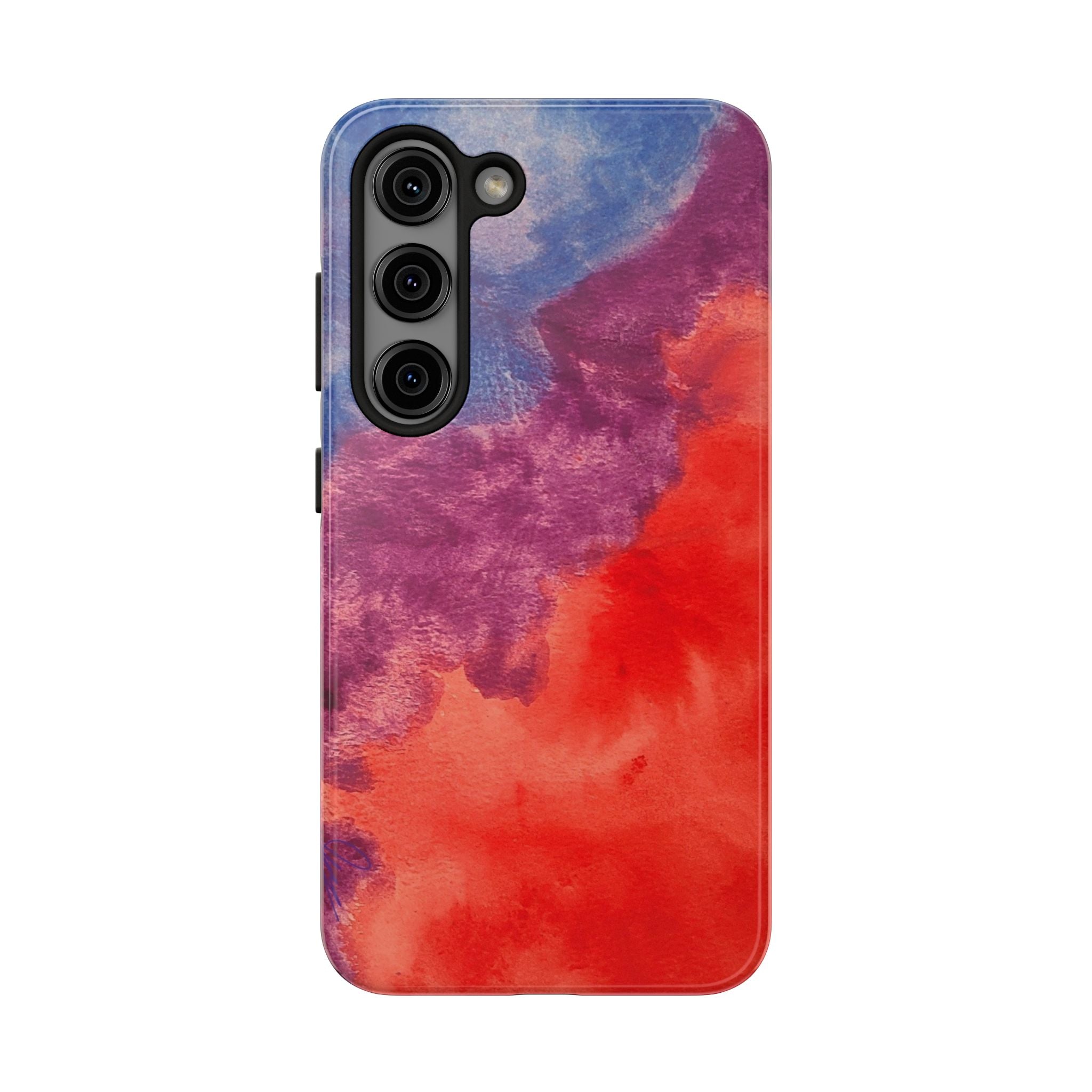 Red Purple Blue Abstract Phone Case | Colorful Geometric Art