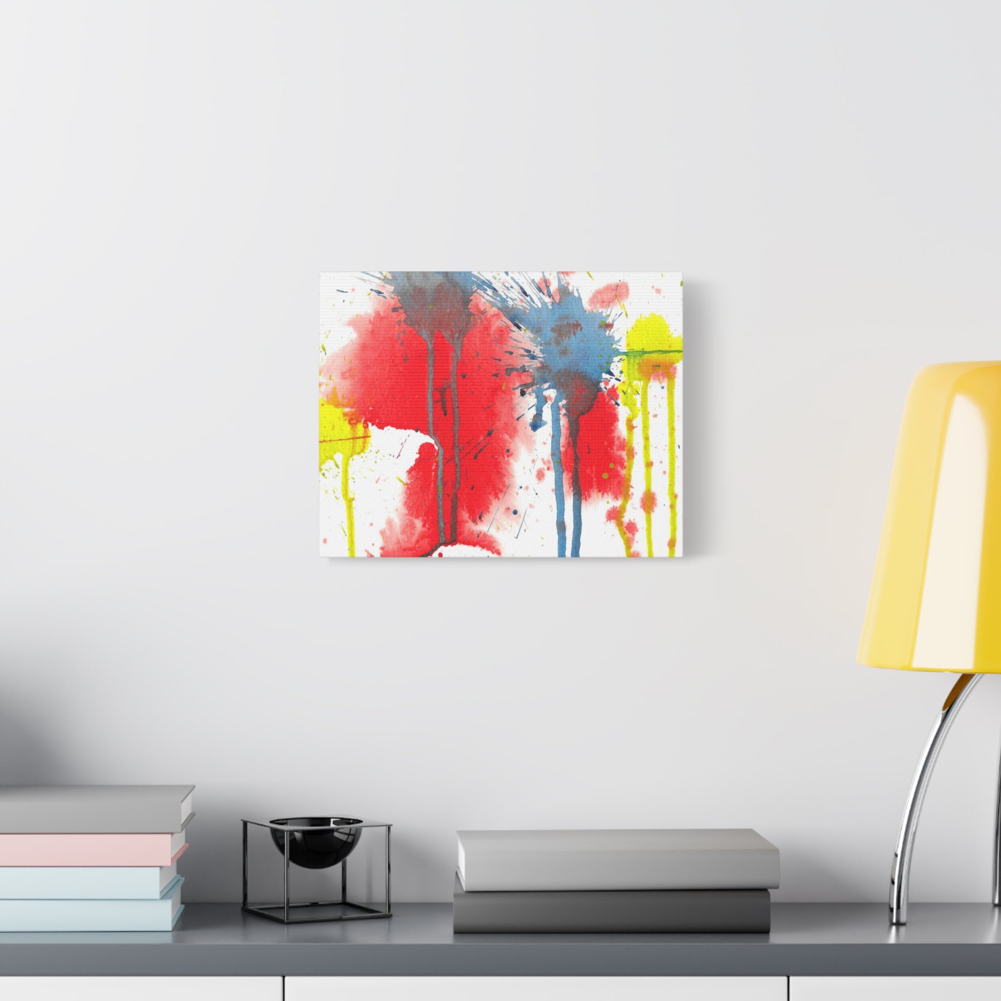 Splat - Playful Abstract Paint Splash Watercolor - Canvas Wall Art