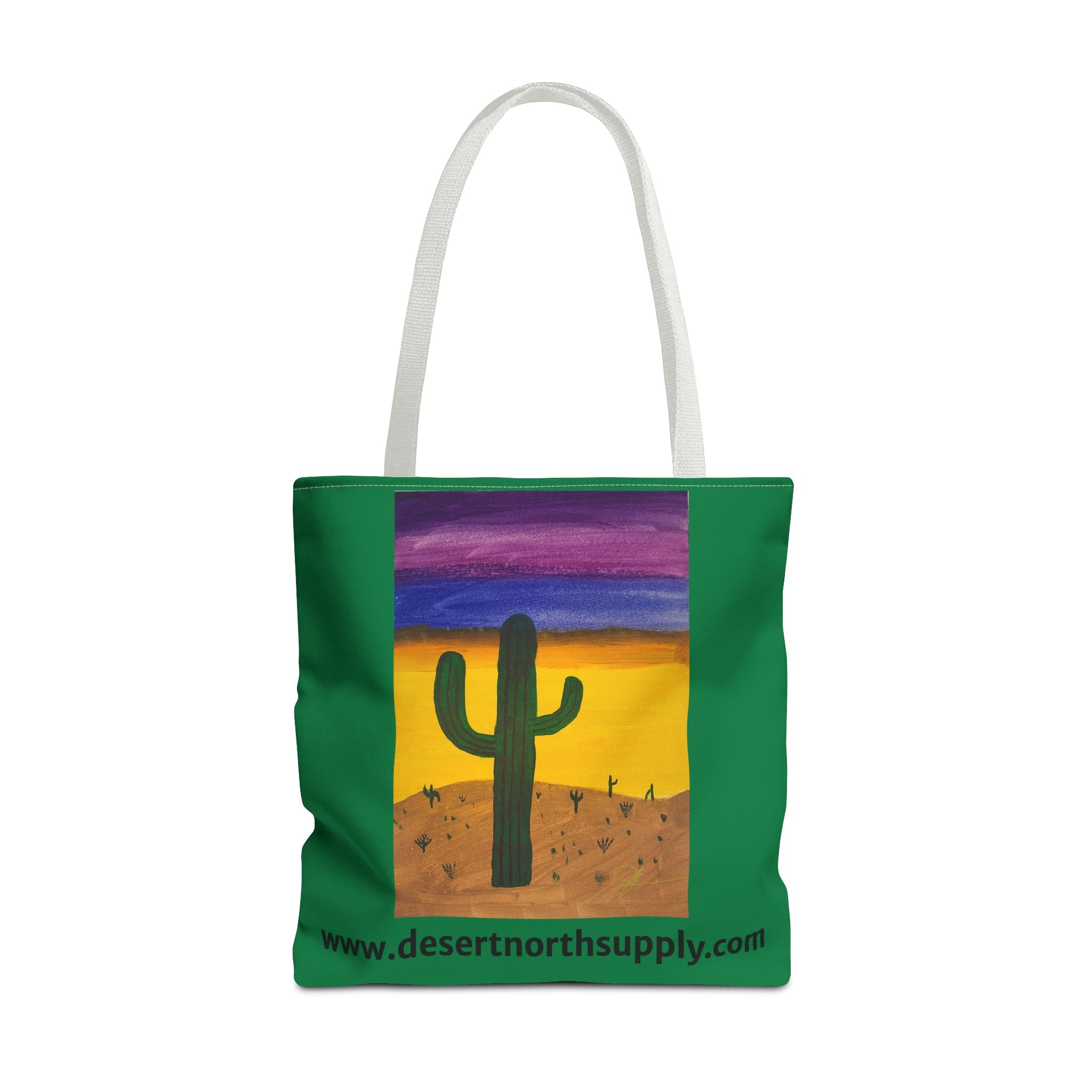 Desert Saguaro Cactus Canvas Tote Bag — "Alone" by John Ganger