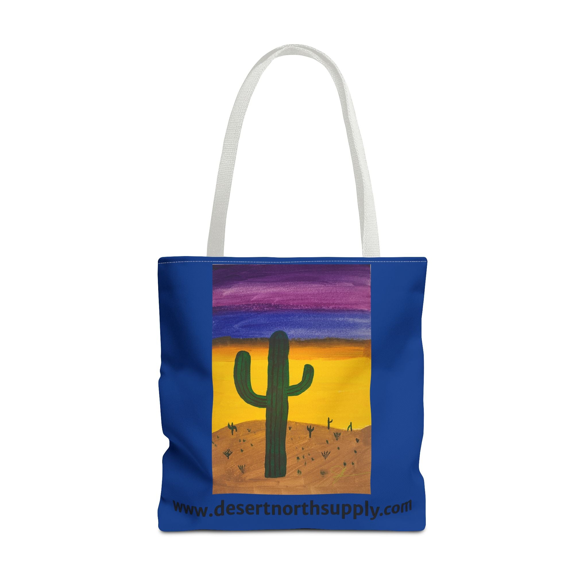 Desert Saguaro Cactus Canvas Tote Bag — "Alone" by John Ganger