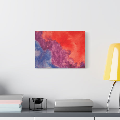 Abstract Watercolor Canvas Print - "The Line Between" Original Art by John Ganger - Matte Stretched Wall Art