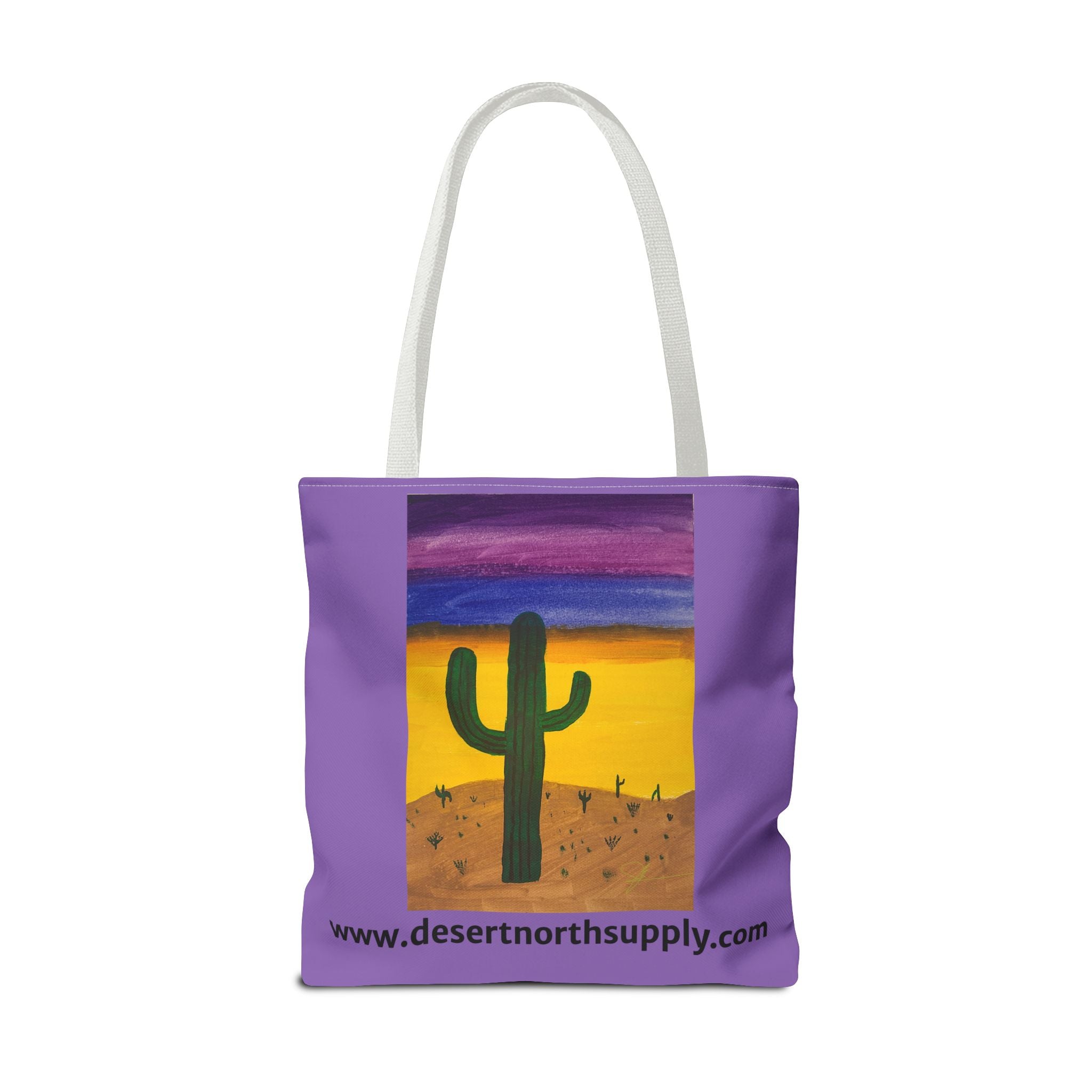 Desert Saguaro Cactus Canvas Tote Bag — "Alone" by John Ganger