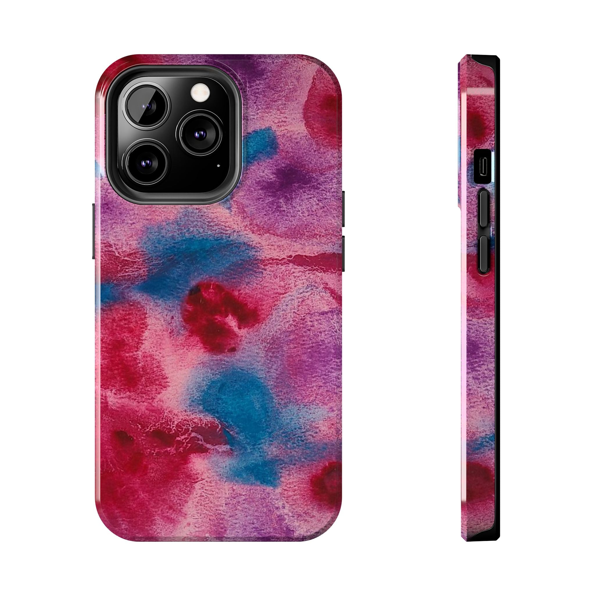 Pink Blue Watercolor Abstract Phone Case | Tough Case