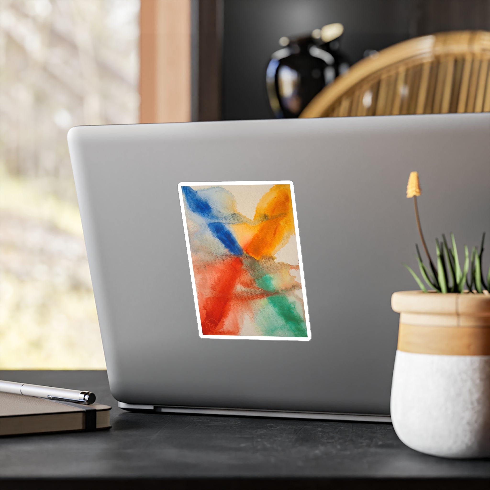 Crosswinds Abstract Watercolor Vinyl Decal - PTSD Emotion Art Sticker for Walls, Laptops & Therapy Spaces