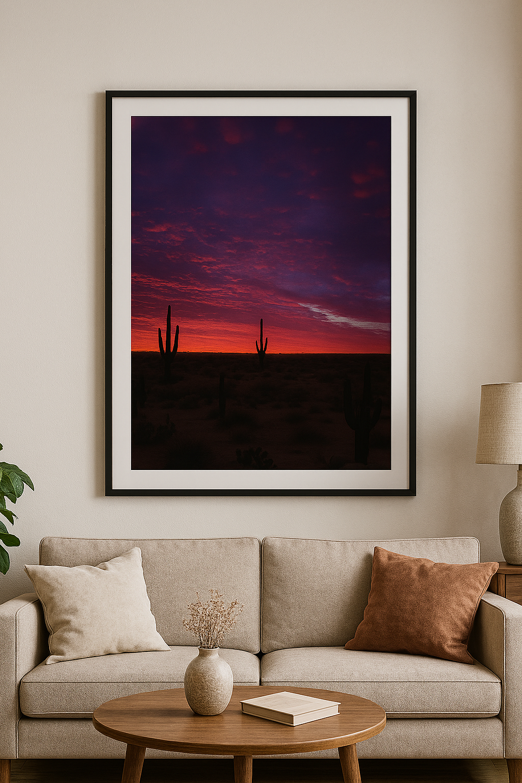 Saguaro Silence at Dusk – Desert Sunset Wall Art DNS-DP-SSD1