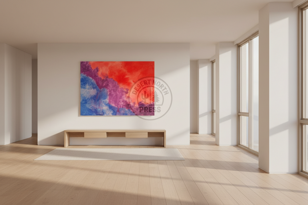 Abstract Watercolor Print: The Line Between, Modern Wall Art (Digital Download)