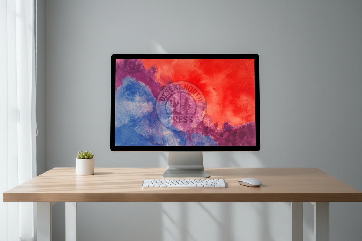 Abstract Watercolor Print: The Line Between, Modern Wall Art (Digital Download)