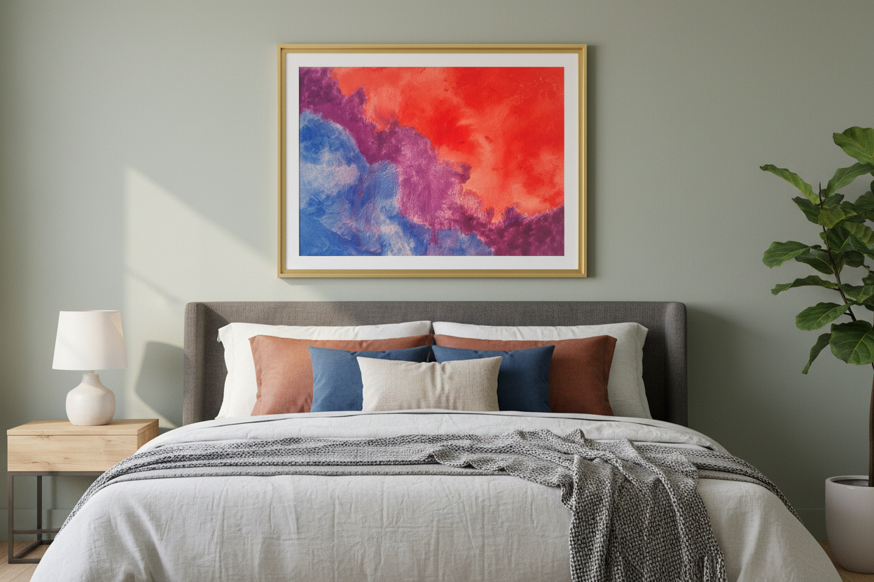 Abstract Watercolor Print: The Line Between, Modern Wall Art (Digital Download)