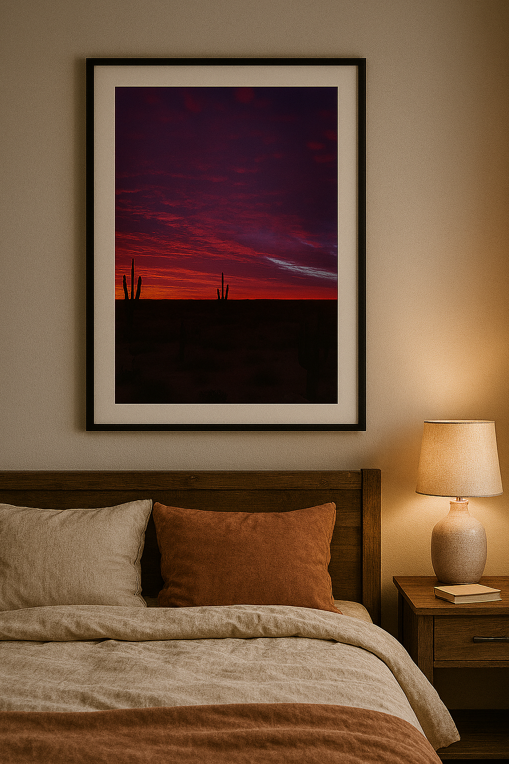 Saguaro Silence at Dusk – Desert Sunset Wall Art DNS-DP-SSD1