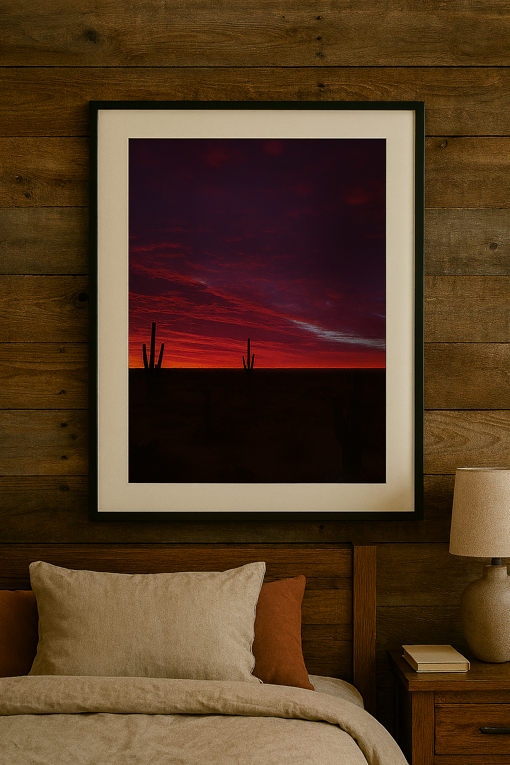 Saguaro Silence at Dusk – Desert Sunset Wall Art DNS-DP-SSD1